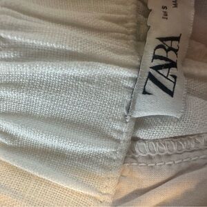 Zara white linen pants